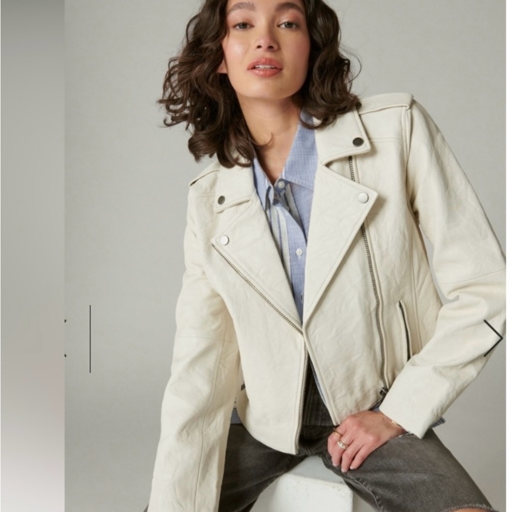 Lucky Brand White Bomber Jacket